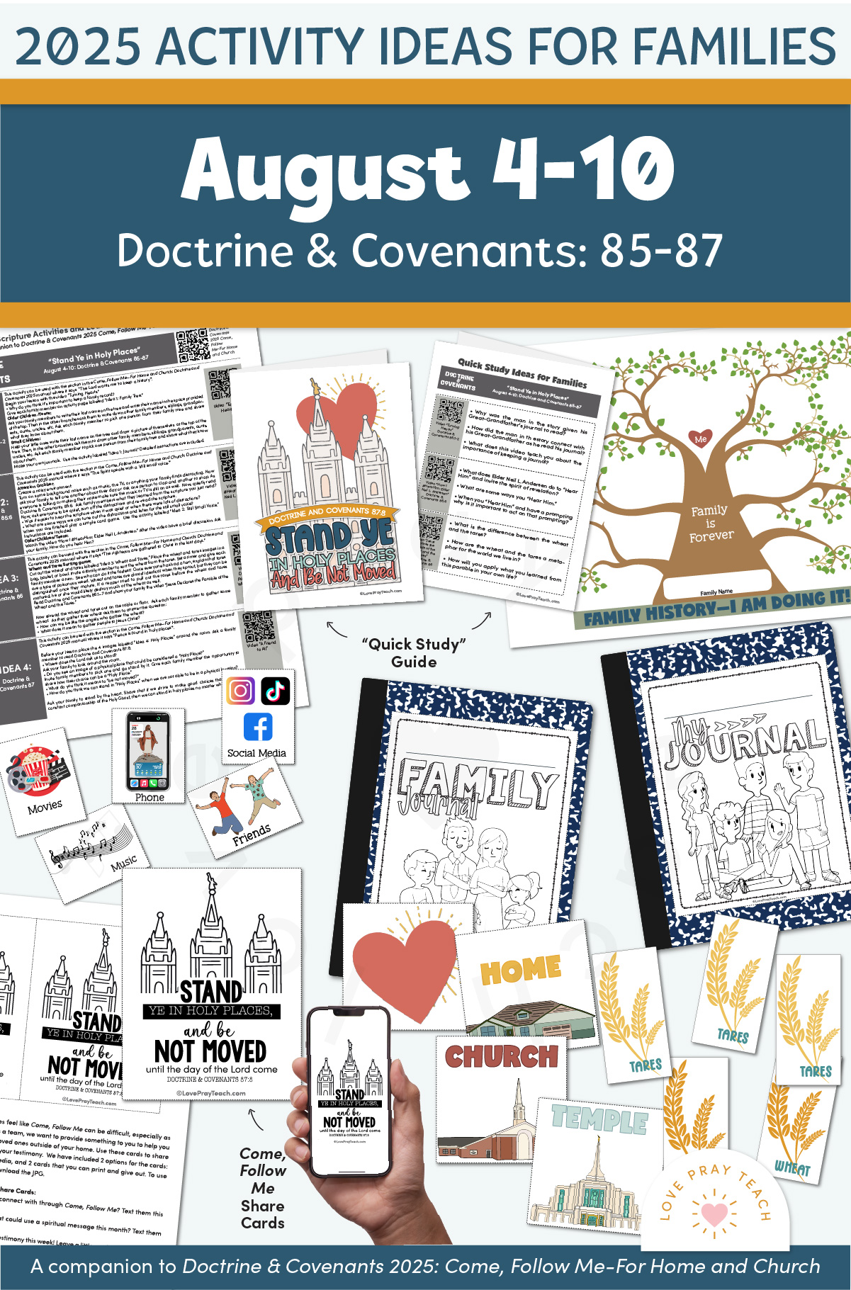 Activities and Learning Ideas for Families: August 4-10, Doctrine and Covenants 85-87, A companion to Doctrine and Covenants 2025 Come, Follow Me Home and Church